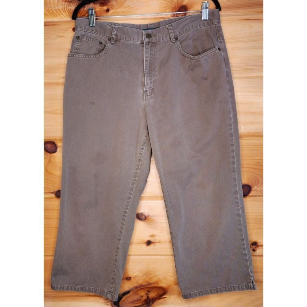 Ralph Lauren Jeans Company Vtg Women’s 100% Cotton Brown Capri Pants 12